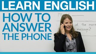 Speaking English  How to answer the phone [upl. by Dee]