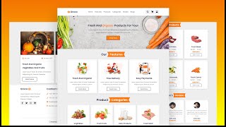 Create A Responsive Grocery Store Website Design Using HTML  CSS  JavaScript  Step By Step [upl. by Akienat]