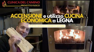 Come si ACCENDE una STUFA cucina a LEGNA economica COME portare a temperatura il FORNOcome si usa [upl. by Ahsaetal579]