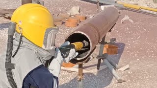 Pipe internal Joint Sandblasting OFW LIFE [upl. by Eimor]