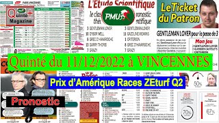 Le Prix du Bourbonnais ce dimanche 11 décembre 2022 à Vincennes [upl. by Gilbertine307]