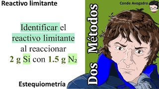 𝐑𝐄𝐀𝐂𝐓𝐈𝐕𝐎 𝐋𝐈𝐌𝐈𝐓𝐀𝐍𝐓𝐄 Identificar el reactivo limitante al reaccionar 2 g Si con 15 g N₂ [upl. by Dduj95]