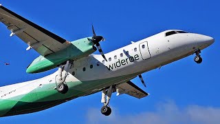 Widerøe Dash8 300  Arrival startup and Departure  Stord airport may 2020 [upl. by Mond]