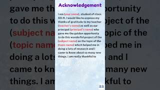 How to write acknowledgement for school project  Acknowledgement shorts aspirationarts [upl. by Greenstein690]