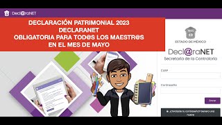 DECLARACIÓN PATRIMONIAL 2023 DECLARANET SEP SEIEM [upl. by Eniledgam]