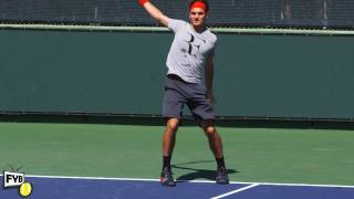 Roger Federer Playing Points in Slow Motion HD  Indian Wells Pt 20 [upl. by Ylrebma568]