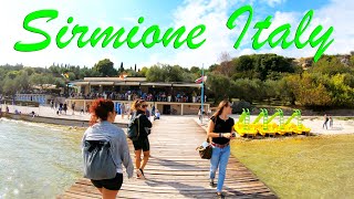 Sirmione  Italy  A Walk to Sirmiones Jetty at Lido delle Bionde Beach  4K  UHD [upl. by Nairim]