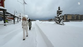 Winter walking tour in Tønsberg Norway heavy snowfall ☃️ [upl. by Cestar562]