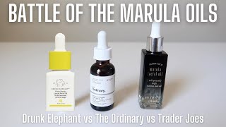 Skincare Shorts  Battle of the Marula Oils  Drunk Elephant The Ordinary and Trader Joes Demo [upl. by Allerbag499]