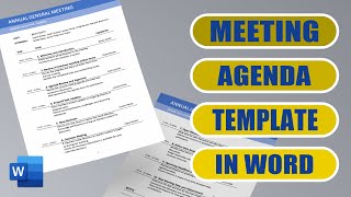 Create a Meeting Agenda Template in Word  Easy Tutorial [upl. by Akino]