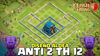 DISEÑO ALDEA TH 12 COPAS ¡SUBE FÁCIL CLASH OF CLANS [upl. by Inalan]