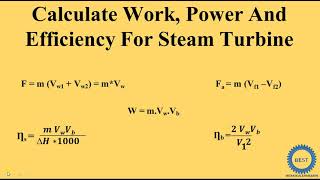 Calculate Work Power And Efficiency For Steam Turbine [upl. by Attesoj]