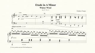 Chopin Etude Op 25 No 11 Winter Wind Sheet Music [upl. by Ragucci]