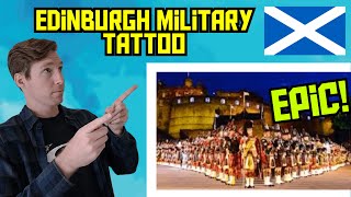 Californian Reacts  The Massed Pipes and Drums  Edinburgh Military Tattoo [upl. by Starks311]