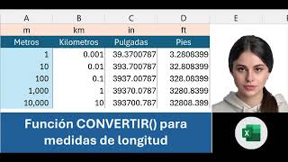 Función CONVERTIR para métricas de longitud en Excel [upl. by Jentoft]