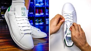 5 EASY WAYS How To Lace Adidas Stan Smith Tutorial [upl. by Tann663]