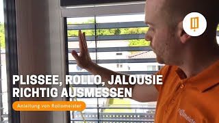 Plissee Rollo und Jalousie richtig ausmessen und montieren  Video Anleitung [upl. by Eversole]