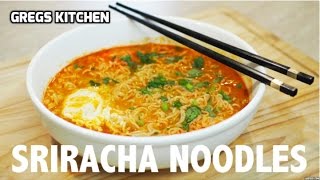 SRIRACHA SPICY RAMEN NOODLE EGG SOUP  Gregs Kitchen [upl. by Sheryl]