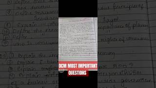 OCM  MOST IMPORTANT QUESTIONS ✅️ shorts trending explorepage hsc2025 trending youtubeshorts [upl. by Sinoda]