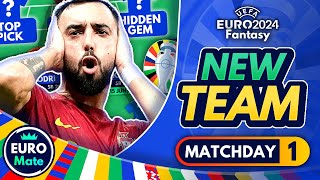 EURO 2024 Fantasy  MY UPDATED MATCHDAY 1 TEAM  My Squad and Strategy for MD1 [upl. by Enilasor]