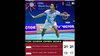 Kalakan Chiko Ginting ke r16 China Open 2024 [upl. by Prince]