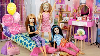 Barbie amp Ken Doll Family Morning Routine amp Sleepover Fun [upl. by Byrn320]