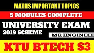 RVS MATHS KTU BTECH S3 MATHS IMPORTANT TOPICS MR ENGINEER [upl. by Gabriel]