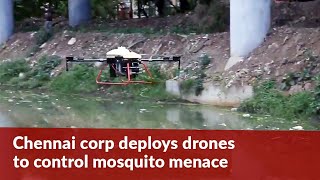 Chennai Corporation uses drones to spray larvicide to control mosquito menace [upl. by Gleason]