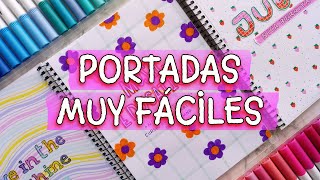 CÓMO HACER PORTADAS BONITAS FÁCILES Y RÁPIDAS con ROTULADORES 💖CARÁTULAS para CUADERNOS y LIBRETAS [upl. by Ayanad568]