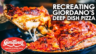 Making GIORDANOS Deep Dish CHICAGO STYLE Pizza [upl. by Hewart]