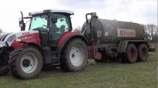 Steyr 6135Profi und Kotte Garant 12m³ Fass am Güllefahren Full HD [upl. by Odlopoel894]