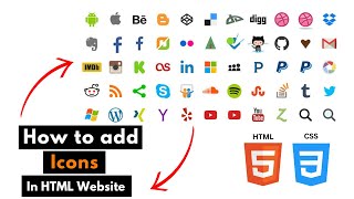 How To Add Icons on HTML Website  Add Font Awesome Icons on website [upl. by Airet688]