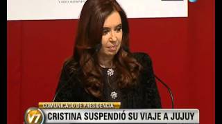 Visión Siete Comunicado de Presidencia Cristina suspendió su viaje a Jujuy [upl. by Ringler]