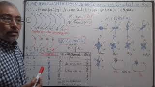 Números cuánticos Niveles y subniveles de energía Orbital Spin [upl. by Eillat]