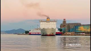 ELVENIZELOS ANEK LINES ARRIVAL AT PIRAEUS PORT aneklines ferries ships [upl. by Inatirb]