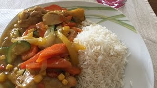 Vegetable curry sauce with white rice [upl. by Riehl]