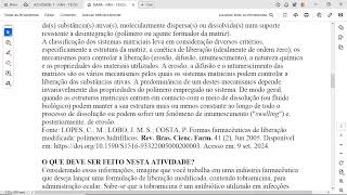 2 EXPLIQUE o porquê é importante que a tobramicina seja incorporada em um sistema de liberação modi [upl. by Onida880]