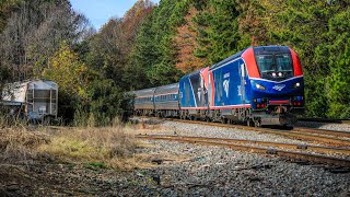 Phase VI ALC42 Amtrak 302 Leads The Amtrak Floridian Out Of Cary NC [upl. by Moore]