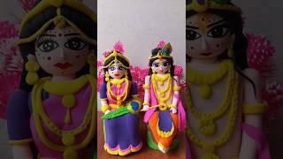 Cute radhe Krishna idol making with clay 🙏🧿🌸shorts jaishreekrishna radheradhe [upl. by Boylston744]