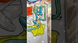 Today I draw Rainbow Cat and Blue Rabbit Seven Heroes and turn to painting Rainbow Cat and Blue [upl. by Bobine21]