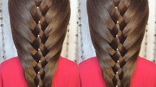 beautiful hairstyle for party  cute hairstyle for lehenga  simple and easy hairstyle for girls [upl. by Neirda]