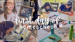 FIRST DAY OF HOMESCHOOL 20242025  Homeschool Day in the Life [upl. by Ellertal693]