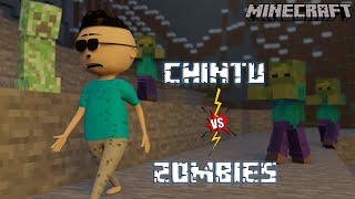 CHINTU VS ZOMBIES  Chintu In Minecraft 1  LETS SMILE  Minecraft Gaming Animation [upl. by Lebama]