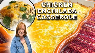 SIMPLE CHICKEN ENCHILADA CASSEROLE RECIPE  A Delicious Easy Mexican Meal Idea [upl. by Lezah]