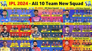 IPL 2024 All Team Squad  IPL 2024 All Team New Players  IPL Auction 2024 [upl. by Ahsienot]