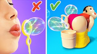 BLOWING BUBBLES IS SO FUN🫧💦Popular Gadgets VS Free Сrafts [upl. by Corso376]