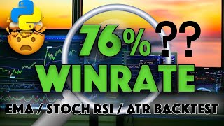 Backtesting TradePros 76 Winning Rate Trading Strategy in Python EMAStoch RSIATR [upl. by Nannoc]