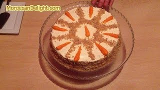 طريقة عمل كيكة الجزر اللديدة  Carrot cake  Comment faire le gâteau aux carottes [upl. by Lipfert]