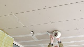 ZELF EEN VERLAAGD PLAFOND MAKEN MET GIPSPLATEN VAN KNAUF timmerman plafond stuc knauf [upl. by Gariepy898]