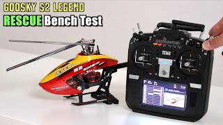 🫡 RESCUE Mode on a Goosky S2 Legend RC Helicopter  Bench Test 🚁 [upl. by Mauchi]